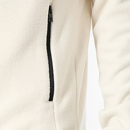 JJREBEL - Fleece ritsjack licht beige zwart