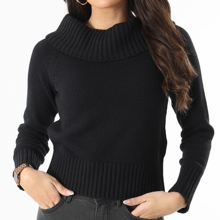 Noisy May - Jersey Lima de mujer con cuello barco Negro