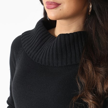 Noisy May - Jersey Lima de mujer con cuello barco Negro