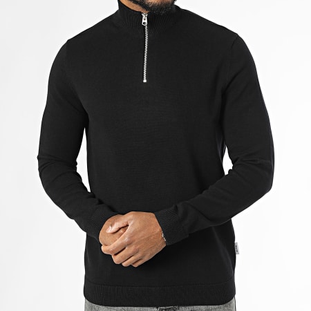 Only And Sons - Alex Regular Zip a collo alto Top in felpa nero