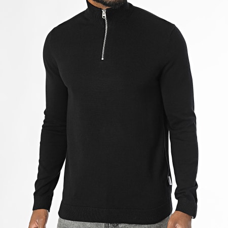 Only And Sons - Alex Regular Zip a collo alto Top in felpa nero