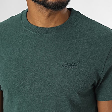 Superdry - Maglietta Essential con ricamo del logo M1011245A verde bottiglia con trattamento termico