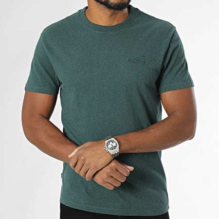 Superdry - Camiseta Essential Logo Bordado M1011245A Bottle Green Heathered