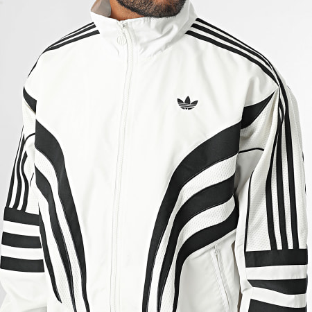 Adidas Originals - Giacca con zip a righe IX6724 Bianco Nero