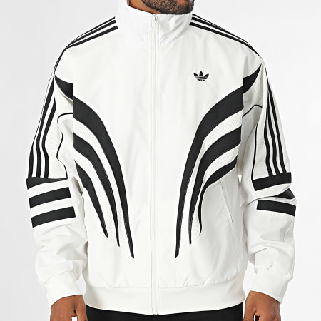 Adidas Originals - Veste Zippée A Bandes IX6724 Blanc Noir