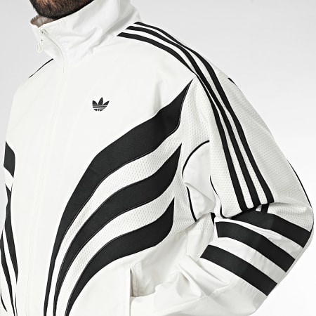 Adidas Originals - Veste Zippée A Bandes IX6724 Blanc Noir