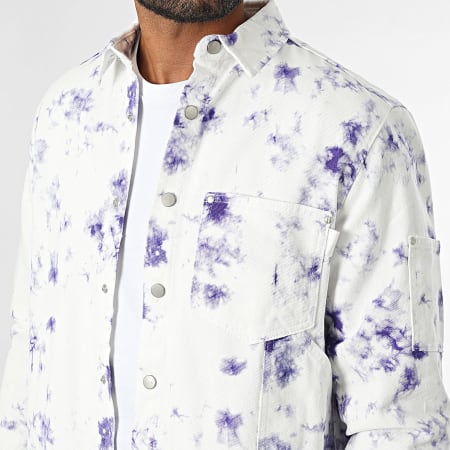 ADJ - Chaqueta vaquera violeta blanca