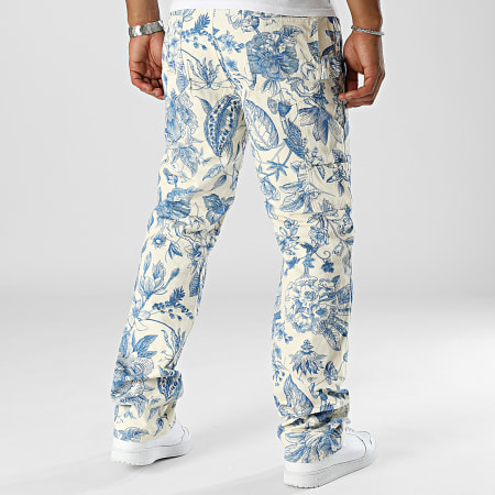 ADJ - Regular Fit Beige Floral Jeans