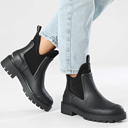 Calvin Klein - Botas Chelsea Mujer Mid Rainboot 1034 Negro