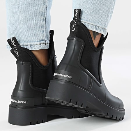 Calvin Klein - Botas Chelsea Mujer Mid Rainboot 1034 Negro