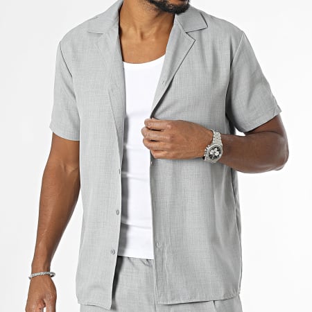 Frilivin - Ensemble Chemise Manches Courtes Et Pantalon Jogging Gris Chiné