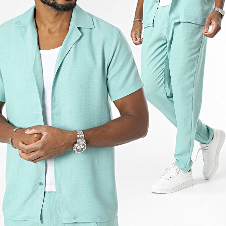 Frilivin - Camicia a maniche corte e pantaloni da jogging verde