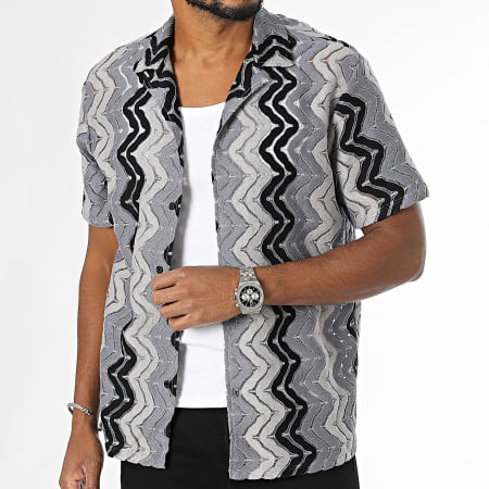 Frilivin - Gris Negro Camisa Manga Corta