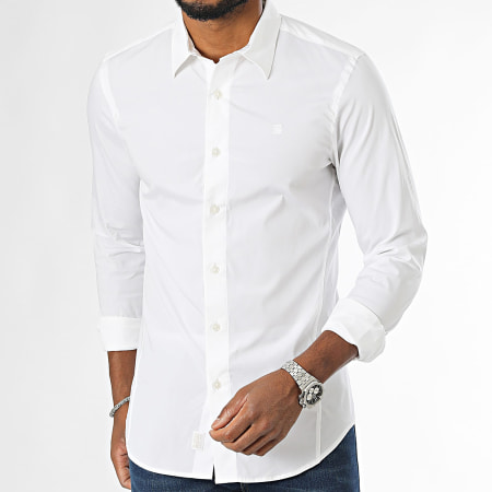 G-Star - Kent Slim Camisa Manga Larga D25176-D701 Blanca