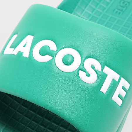 Lacoste - Claquettes Serve Slide Logo Lettrage Vert