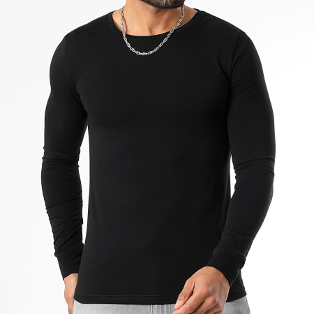 LBO - Lote de 2 camisetas de manga larga 3535 Negro Blanco