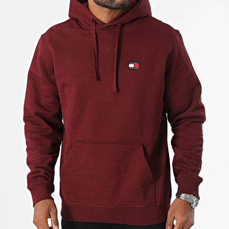 Tommy Jeans - Sudadera con capucha Badge 7988 Burdeos