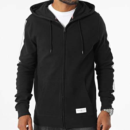 Tommy Hilfiger - Sudadera con cremallera a rayas 3011 Negro