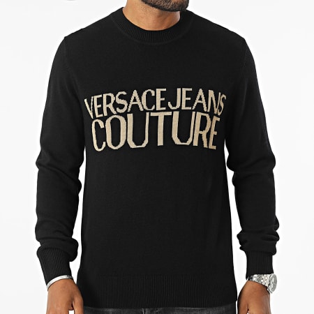 Versace Jeans Couture - Jacquard logotrui 77GAFM01-CMH80 Zwart Goud