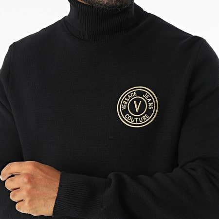 Versace Jeans Couture - Emblem Embro Sweater met rolhals 77GAFM07-CMH41 Zwart Goud