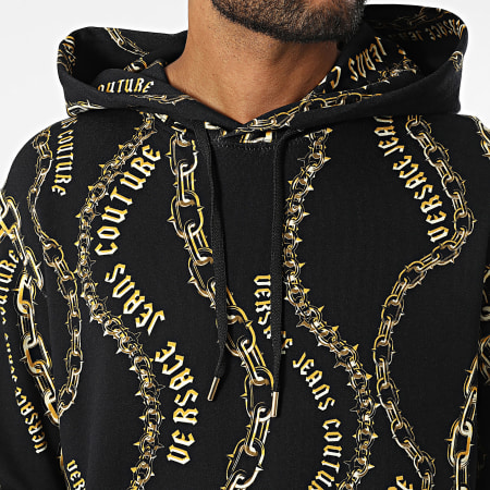 Versace Jeans Couture - Fleece Garz Chain Couture Hoody 77GAI3H0-FS160 Zwart Geel