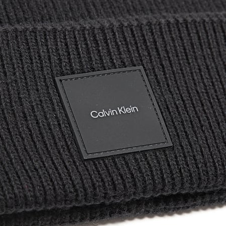 Calvin Klein - Gorro de canalé fino 2356 Negro