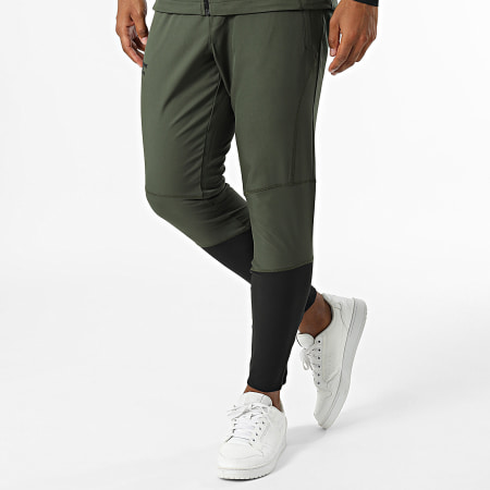 Comme Des Loups - Set di pantaloni da jogging e giacca con cappuccio da running verde kaki