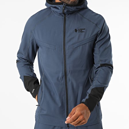 Comme Des Loups - Ensemble Veste Zippée Capuche Et Pantalon Jogging Running Bleu Marine