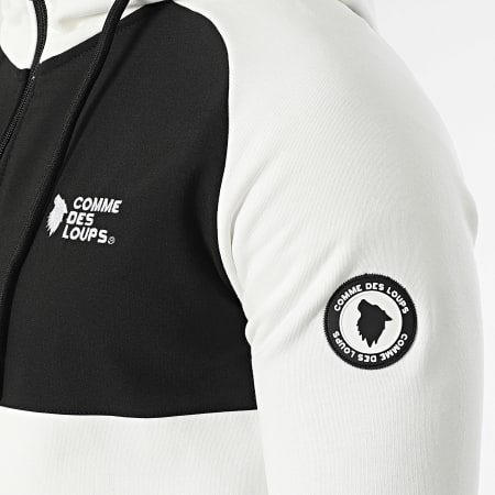 Comme Des Loups - Sudadera con capucha y cremallera Himalaya Blanco Negro