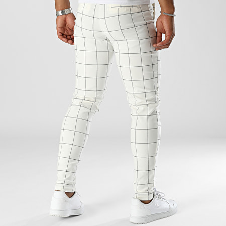 Frilivin - Pantaloni chino skinny check beige chiaro