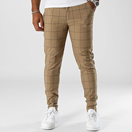 Frilivin - Pantalón Chino Camel Skinny Check