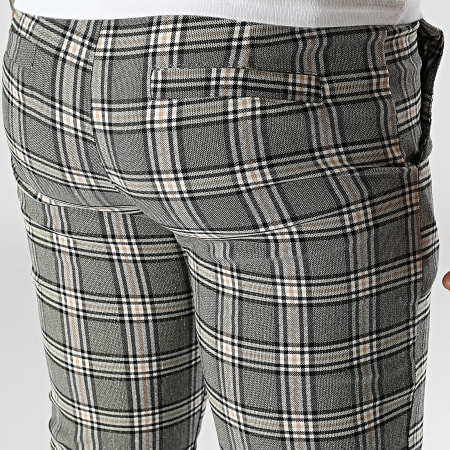 Frilivin - Pantalones chinos ajustados a cuadros verde caqui