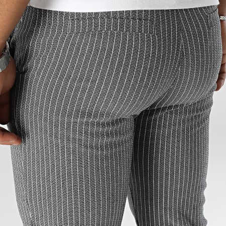 Frilivin - Pantaloni chino skinny a righe grigio