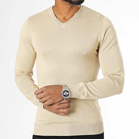 Frilivin - Pull Col V Beige