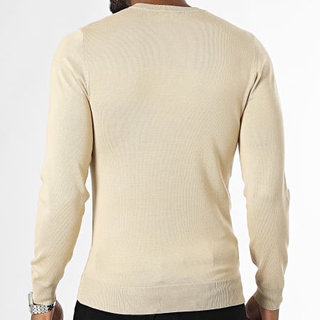 Frilivin - Jersey beige con cuello de pico