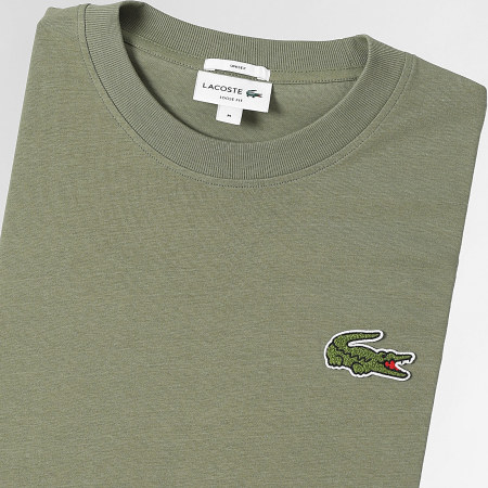 Lacoste - Tee Shirt Oversize Loose Fit Big Logo Crocodile Embroidered Khaki Green