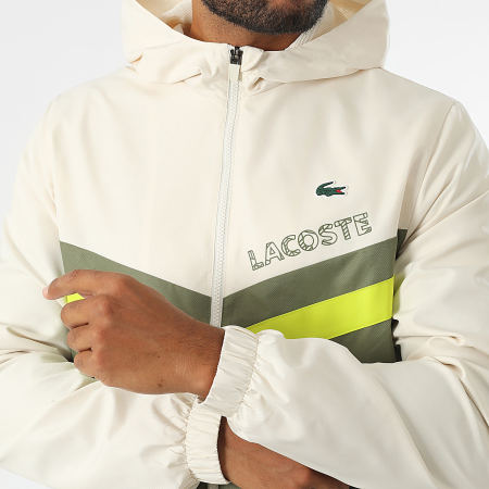 Lacoste - Ensemble De Survetement Logo Crocodile Beige Vert Kaki