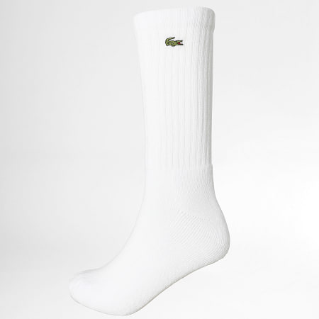 Lacoste - Lot De 3 Paires De Chaussette Logo Brodé Crocodile Blanc