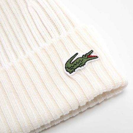 Lacoste - Bonnet Logo Brodé Crocodile Beige