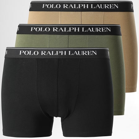 Polo Ralph Lauren - Lot De 3 Boxers Vert Kaki Camel Noir