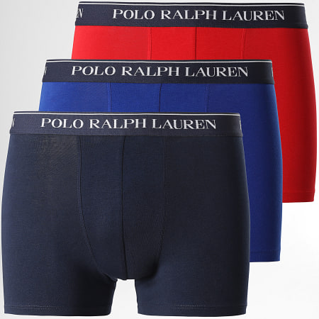 Polo Ralph Lauren - Set van 3 Koningsblauwe Marine Rode Boxershorts