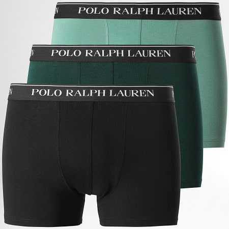 Polo Ralph Lauren - Set di 3 boxer neri verde scuro