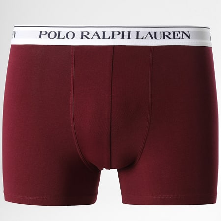 Polo Ralph Lauren - Lot De 5 Boxers Blanc Gris Chiné Vert Bordeaux Bleu Marine