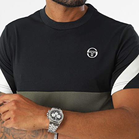 Sergio Tacchini - Camiseta Diagonalley 40772 Negro Verde Caqui