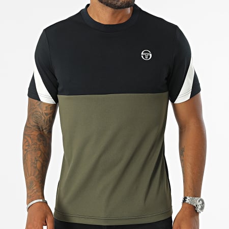 Sergio Tacchini - Maglietta Diagonalley 40772 Nero Verde Khaki