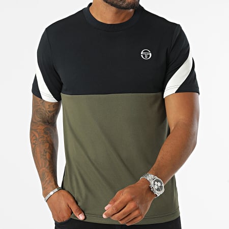 Sergio Tacchini - Maglietta Diagonalley 40772 Nero Verde Khaki