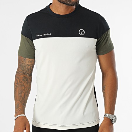 Sergio Tacchini - Prave Tee Shirt 40845 Beige Marine Groen Khaki