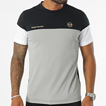 Sergio Tacchini - Maglietta Prave 40845 Grigio Nero Bianco