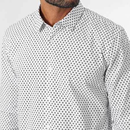 Teddy Smith - Camisa Manga Larga Barclay 10716985D Blanco Negro