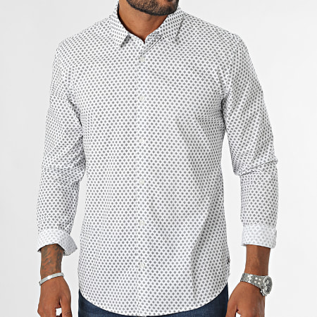 Teddy Smith - Camisa Manga Larga Barclay 10716985D Blanco Negro